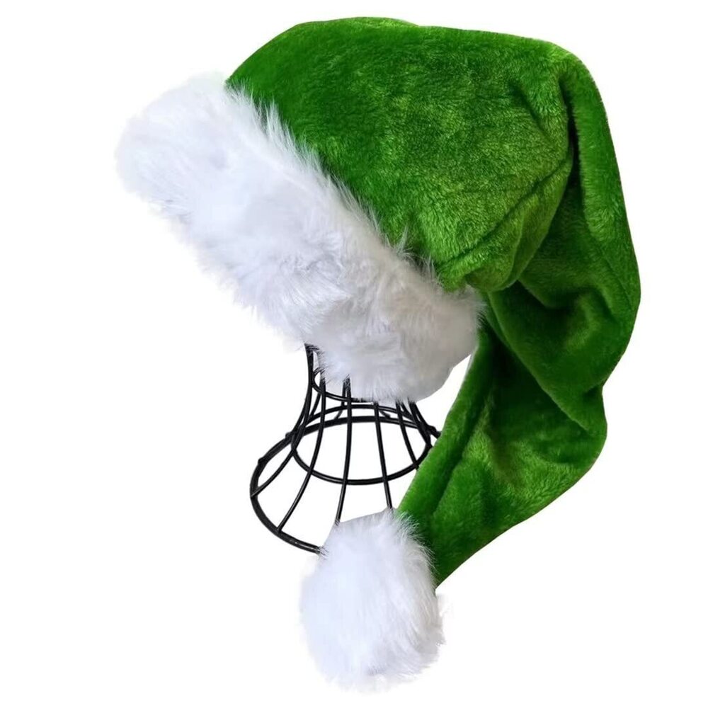 6030 Green Deluxe Adults Santa Hat for Colorful And Funny Christmas Theme